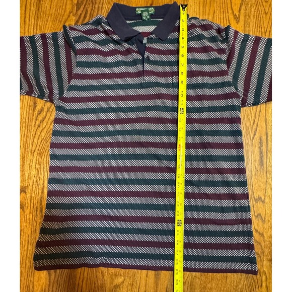 Vintage Slammer USA Munsingwear Striped Polo Shirt Mens XL Navy Burgundy Penguin - Picture 6 of 8